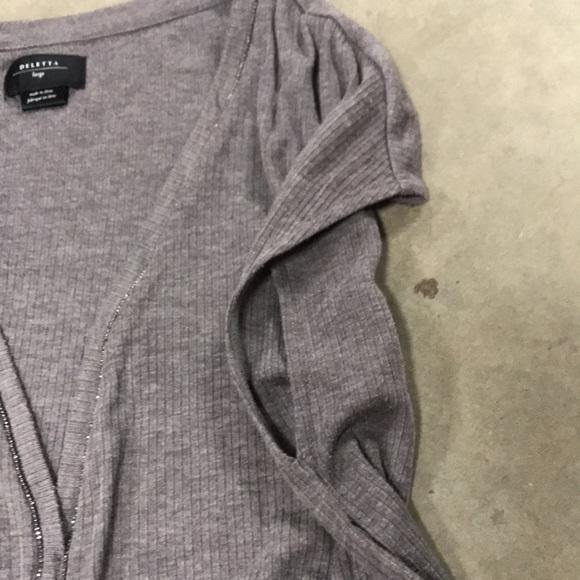 Anthropology.  Grey and embellished with shimmery beading.  Size L - Picture 6 of 8